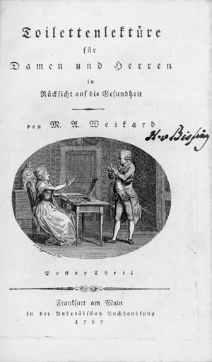 Lot 860, Auction  101, Weikard, Melchior Adam, Toilettenlektüre für Damen und Herren 