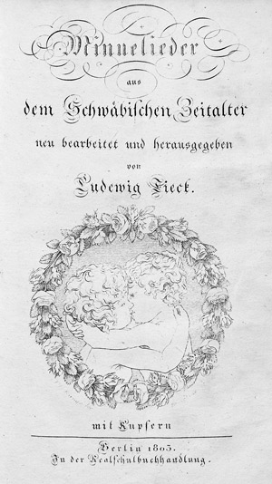 Lot 2226, Auction  101, Tieck, Ludwig, Minnelieder aus dem Schwäbischen Zeitalter