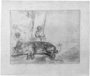 Lot 5233, Auction  101, Rembrandt Harmensz. van Rijn, Das schlafende Schwein