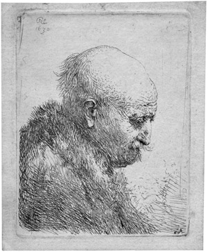 Lot 5244, Auction  101, Rembrandt, Kahlkopf, nach rechts gewendet