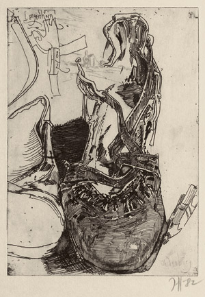 Lot 7184, Auction  101, Janssen, Horst, Oldenburger Schuh. Schuh "Verlobung".