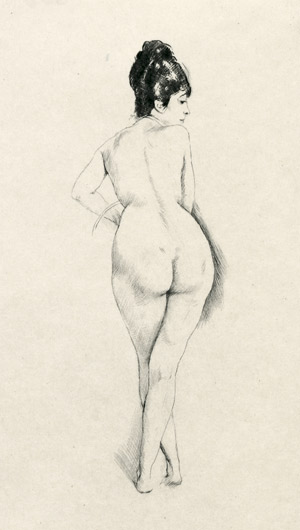 Lot 7291, Auction  101, Orlik, Emil, Stehender weiblicher Rückenakt