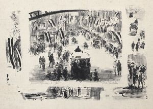 Lot 7292, Auction  101, Paeschke, Paul, Friedrichstraße im Flaggenschmuck