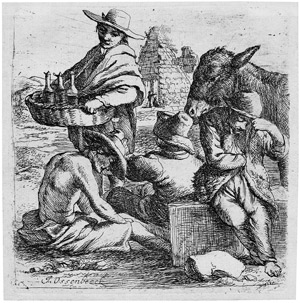 Lot 5215, Auction  102, Ossenbeeck, Jan, Der Wacholderschnapshändler und die drei Bettler