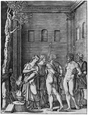 Lot 5314, Auction  102, Veneziano, Agostino, Iphigenie mit Oreste und Pylades