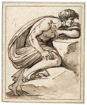 Lot 6340, Auction  102, Giani, Felice - Umkreis, Kniender Mann mit Umhang