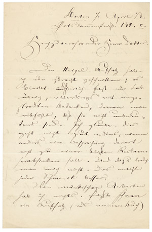 Lot 2520, Auction  103, Fontane, Theodor, Brief 1873 an Hermann Kletke
