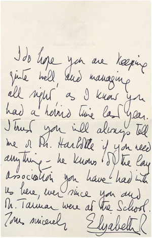 Lot 2731, Auction  103, Elisabeth II., Königin von Großbritannien, Eigenhändiger Brief 1972