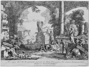 Lot 5377, Auction  103, Ricci, Marco, Landschaft mit Ruinen eines antiken Gebäudes