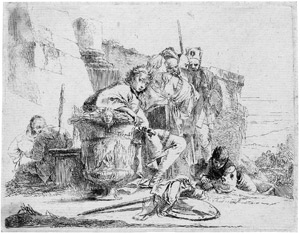 Lot 5397, Auction  103, Tiepolo, Giovanni Battista, Sitzender Knabe, sich auf eine Vase stützend