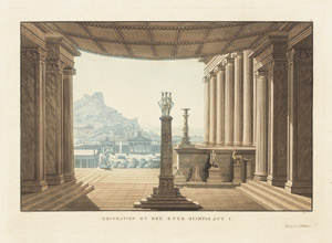 Lot 5525, Auction  103, Schinkel, Karl Friedrich - nach, Decoration zu der Oper Olimpia, Act I.