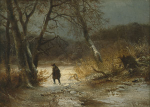Lot 6068, Auction  103, Rohde, Frederik Nils, Einsamer Spaziergänger in Winterlandschaft