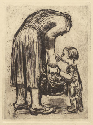 Lot 7232, Auction  103, Kollwitz, Käthe, Stehende Mutter, ihr Büblein fütternd