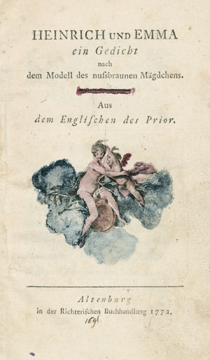 Lot 2019, Auction  104, Prior, Matthew, Heinrich und Emma. Ein Gedicht