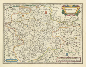 Lot 292, Auction  105, Westfalen Kupferstichkarten,  4 teils grenz-, teils flächenkolorierte Kupferstichkarten 