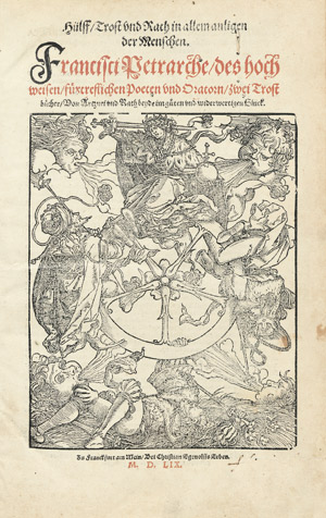 Lot 1081, Auction  105, Petrarca, Francesco, Hülff, Trost und Rath in allem anligen der Menschen