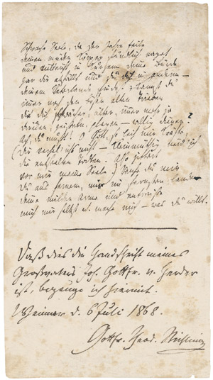 Lot 2245, Auction  105, Herder, Johann Gottfried, Gedichtmanuskript