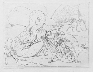 Lot 5496, Auction  105, Retzsch, Friedrich August Moritz, Schillers Kampf mit dem Drachen