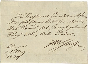 Lot 2055, Auction  106, Goethe, Johann Wolfgang von, Eigenhänd. Albumblatt