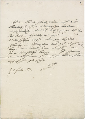 Lot 2056, Auction  106, Goethe, Johann Wolfgang von, Eigenhänd. Brief 1784