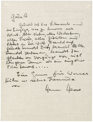 Lot 2079, Auction  106, Hesse, Hermann, 3 Autographen