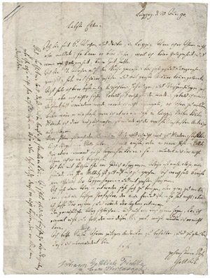 Lot 2186, Auction  106, Fichte, Johann Gottlieb, Doppel-Brief 1790 an Eltern und Bruder