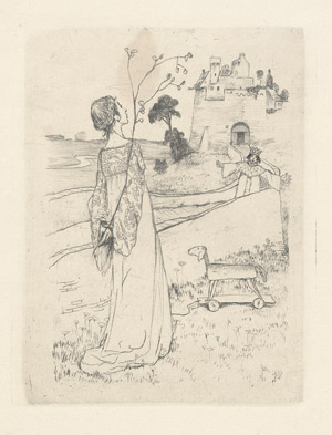 Lot 2352, Auction  106, Vogeler, Heinrich, Brief 1908 + Radierung