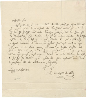 Lot 2394, Auction  106, Mendelssohn Bartholdy, Felix, Brief 1840