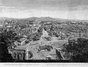 Lot 5505, Auction  106, Fries, Ernst, "Nord-Westliche Uebersicht von Rom, genommen von dem Thurme des Capitols" 