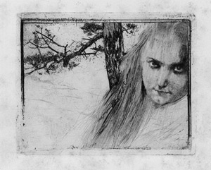 Lot 5565, Auction  106, Moser, Koloman, Mädchen vor Landschaft