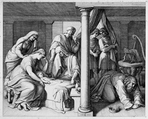 Lot 5592, Auction  106, Schnorr von Carolsfeld, Julius, Das Kind Davids und der Bathseba stirbt