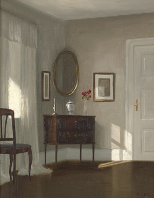 Lot 6249, Auction  106, Drews, Kai Jeppe, Interieur mit Spiegel und Kommode