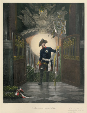 Lot 226, Auction  107, Schöbel, Georg, Friedericus immortalis. Kolorierter Druck