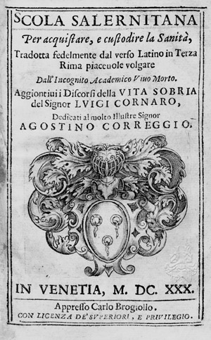 Lot 303, Auction  107, Cornaro, Luigi, Scola salernitana per acquistare