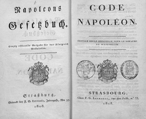 Lot 530, Auction  107, Code Napoleon, Gesetzbuch Napoleons (dt.-fr. Paralleltext)