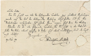Lot 2215, Auction  107, Mendelssohn Bartholdy, Felix, Brief 1839