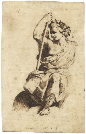 Lot 6552, Auction  107, Italienisch, 17. Jh. Sitzender Jüngling mit Stab