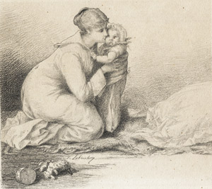 Lot 6743, Auction  107, Lobrichon, Timoleon, "Pour le garder" - Mutter mit Kleinkind