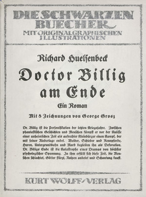 Lot 3389, Auction  108, Huelsenbeck, Richard und Grosz, George - Illustr., Doctor Billig am Ende