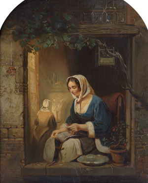 Lot 6164, Auction  108, Braekeleer, Ferdinand I de - zugeschrieben, Die junge Magd am Fenster