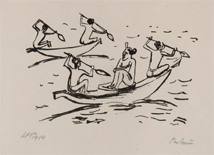 Lot 7460, Auction  108, Pechstein, Hermann Max, Palau (Beim Paddeln)