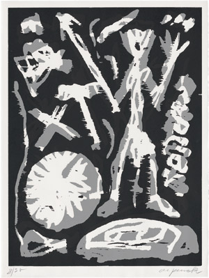 Lot 7464, Auction  108, Penck, A.R., Grau-weiße Figur (Jäger)