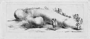 Lot 5252, Auction  109, Denon, Dominique-Vivant, "Phallus phénomenal": Neugierige versammeln sich um einen überdimensionalen Phallus und inspizieren diesen.