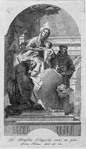 Lot 5323, Auction  109, Tiepolo, Giovanni Domenico, Die Madonna mit dem Kind und den Heiligen Franiskus und Antonius