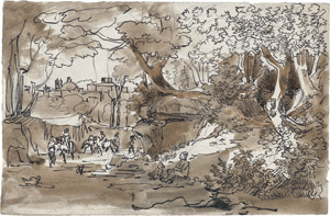 Lot 6598, Auction  110, Salathé, Friedrich, Auf dem Weg nach Rom: Waldweg bei Arricia