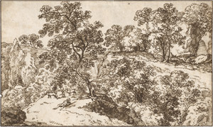 Lot 6634, Auction  110, Kobell, Franz, Landschaft mit einem Hirten und Ziegen