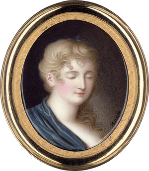 Lot 6832, Auction  110, Kanz, Carl Christian, Junge Frau mit gelocktem blonden Haar und grauseidenem Umhang