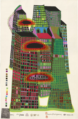 Lot 8163, Auction  110, Hundertwasser, Friedensreich, Good Morning City - Bleeding Town
