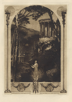 Lot 5399, Auction  111, Schennis, Friedrich von, Der Rundtempel von Tivoli, im Vordergrund eine Wasseryymphe mit Lyra