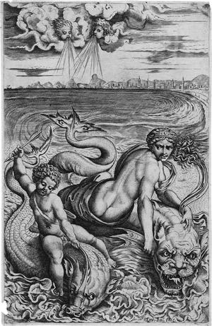 Lot 5437, Auction  111, Dente, Marco, Venus und Amor, von Delphinen getragen